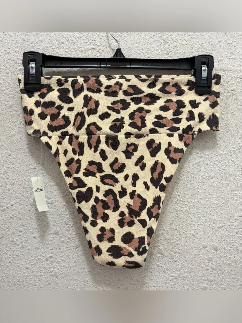 Aerie Leopard High Cut Cheeky Bikini Bottoms NWT Size Small
